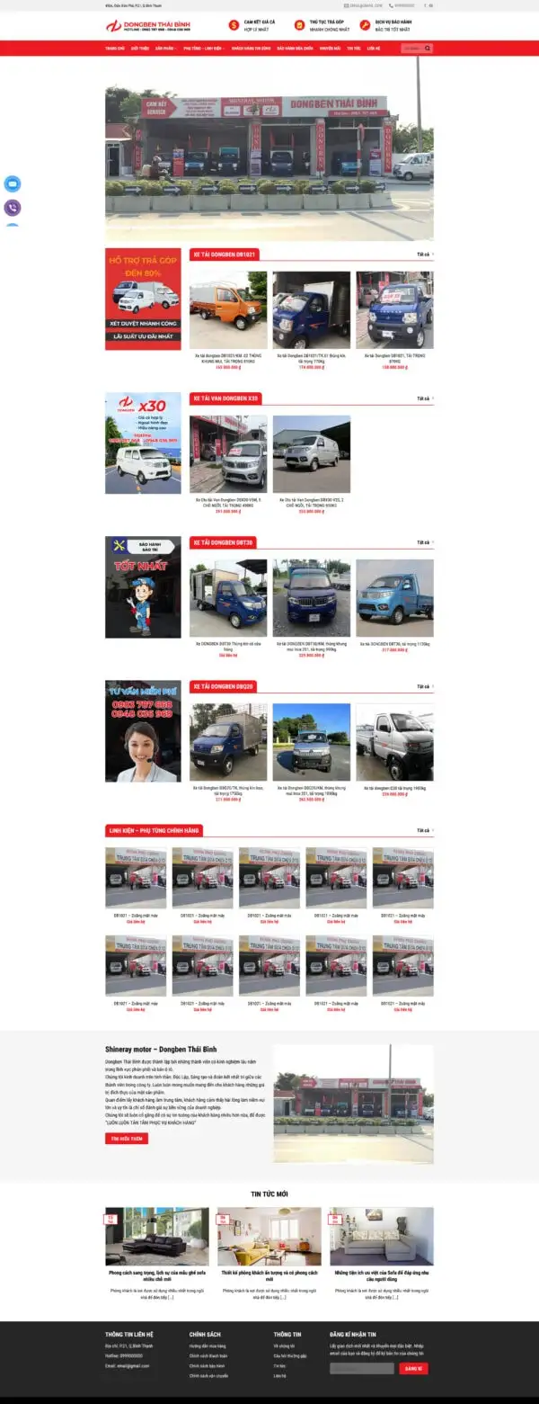 Theme wordpress bán xe ben