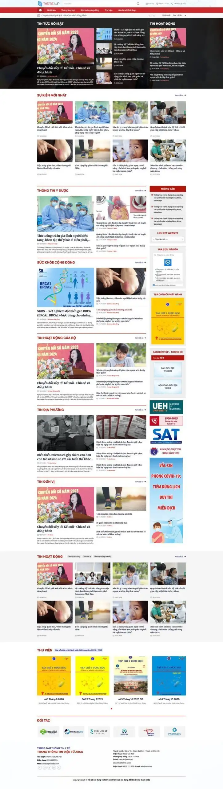 Mẫu Website Tin Tức Y Tế - Blog - Cài Đặt Sẵn