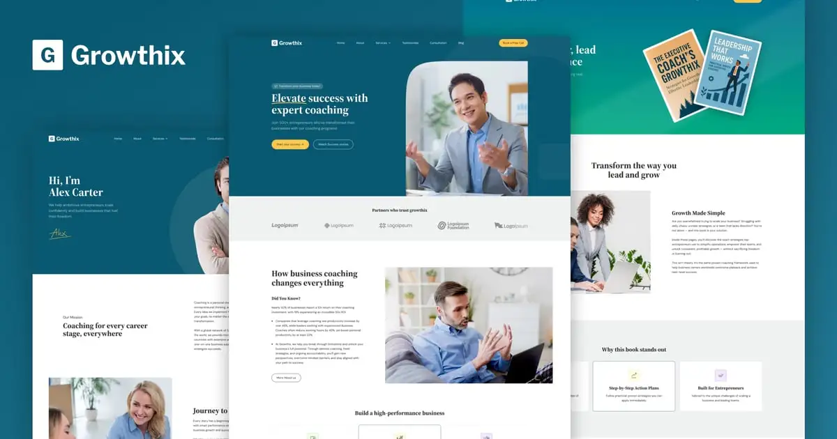 Growthix – Business Coach Elementor Pro Template Kit