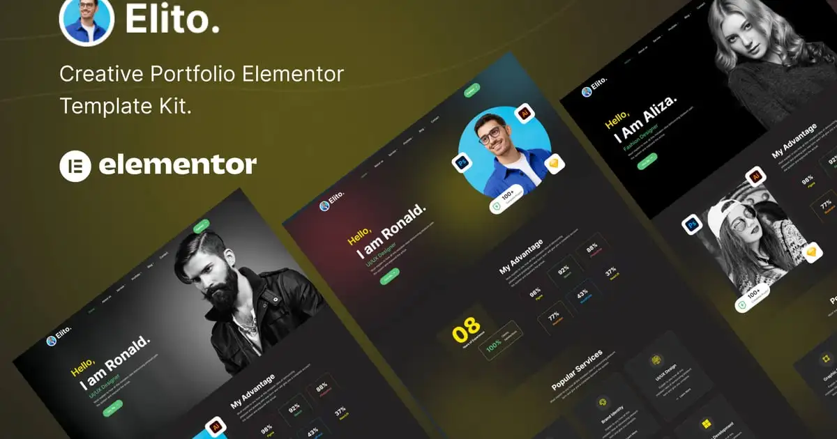Elito – Creative Portfolio Elementor Template Kit