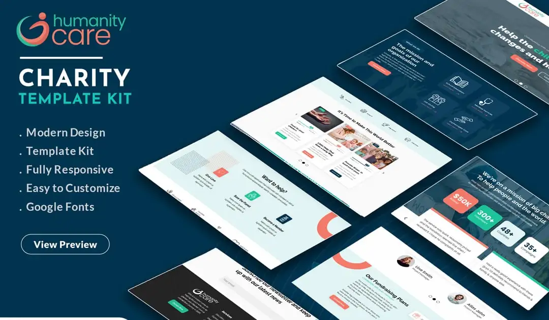 Humanity Care – Nonprofit Charity & Donation Elementor Template