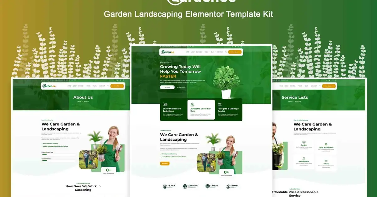 Gardenee – Landscaping & Garden Care Elementor Pro Template Kit