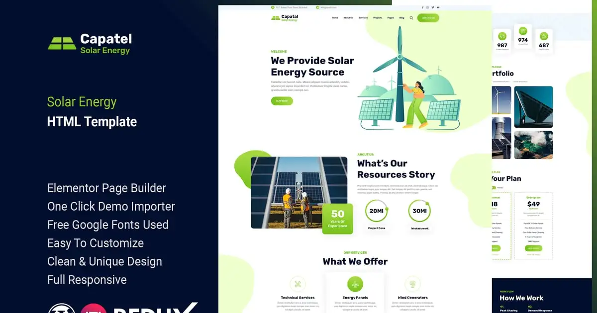 Capatel – Solar Energy WordPress Theme