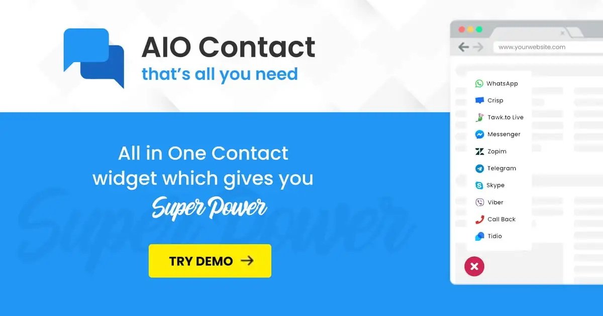 AIO Contact – All in One Contact Widget