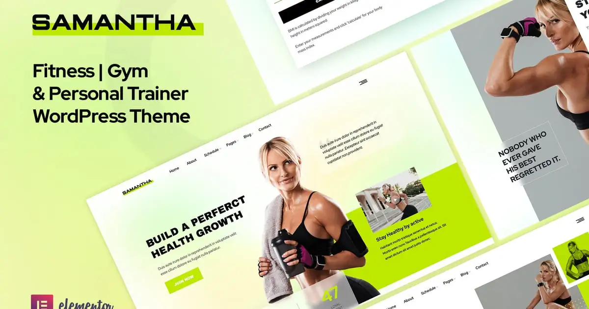 Samantha- Personal Trainer & Fitness Gym WordPress