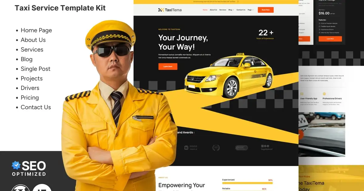 Taxitema – Taxi Drivers Business Template Kit