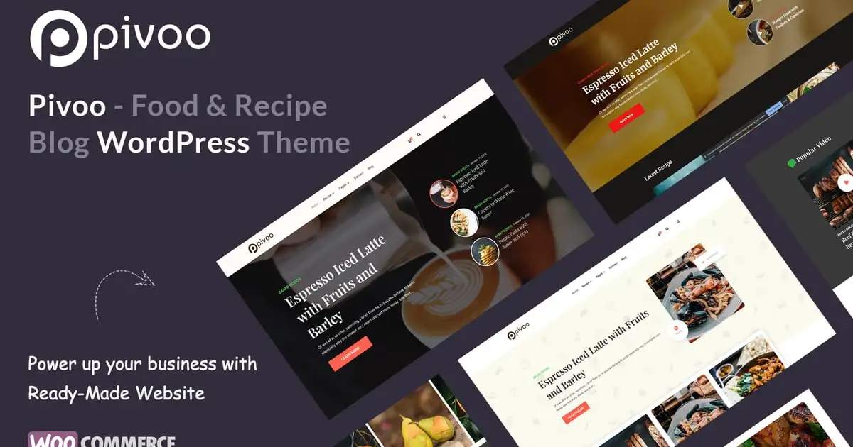 Pivoo – Food & Recipe Blog WordPress Theme