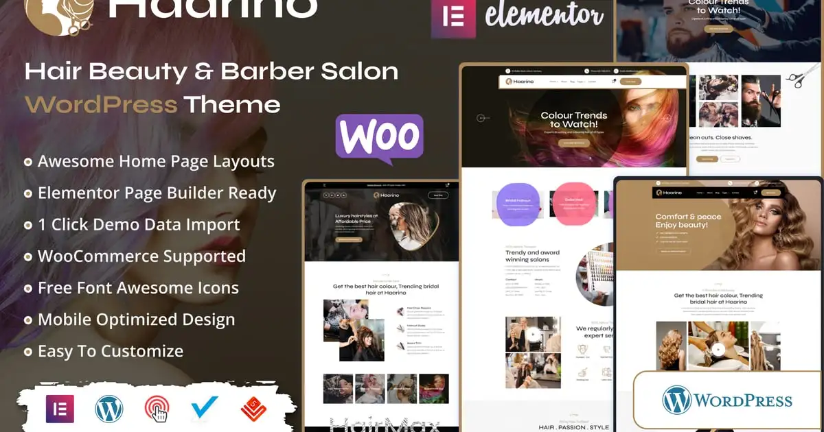 Haarino – Hair Beauty & Makeup WordPress Theme