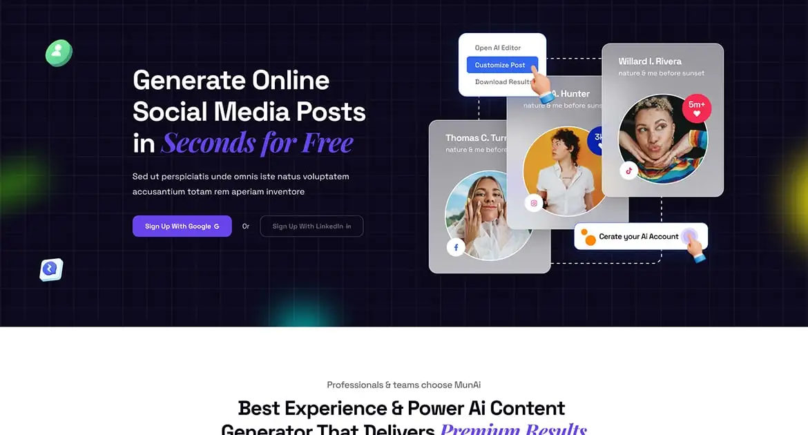 MunAi – AI Writer & Copywriting WordPress Theme