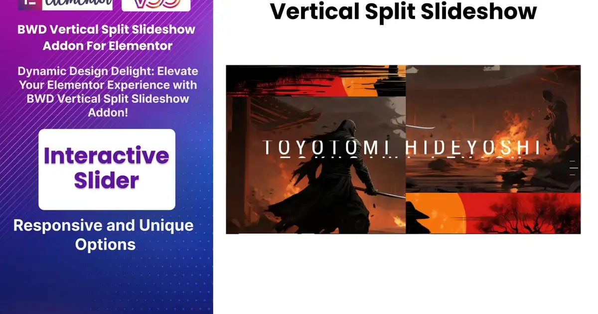 Vertical Split Slideshow Addon For Elementor