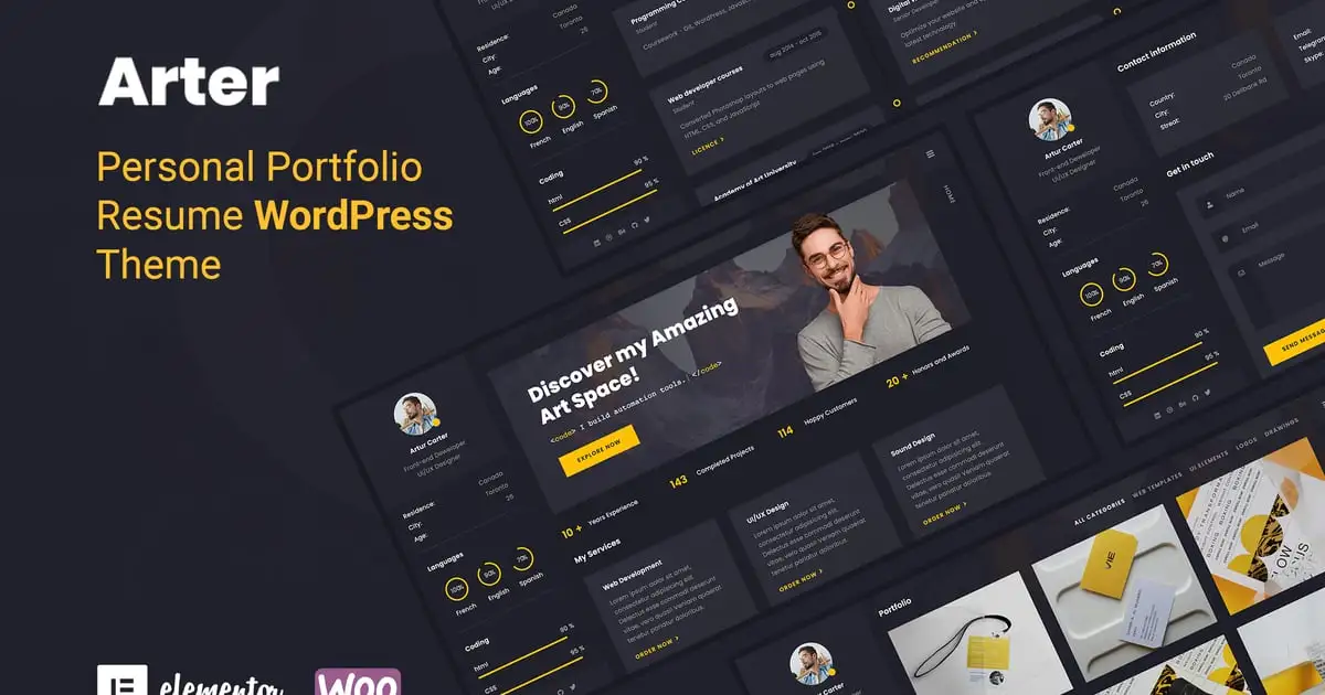 Arter – Personal Portfolio Resume WordPress Theme