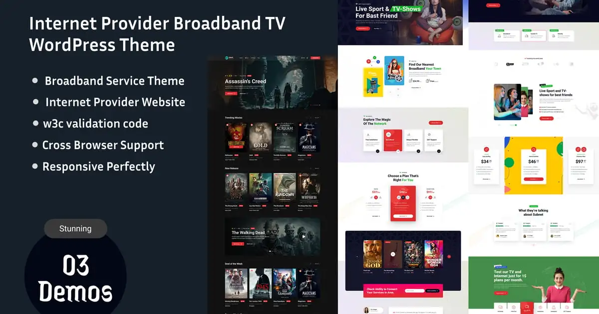 Internet Provider Broadband TV WordPress Theme | I