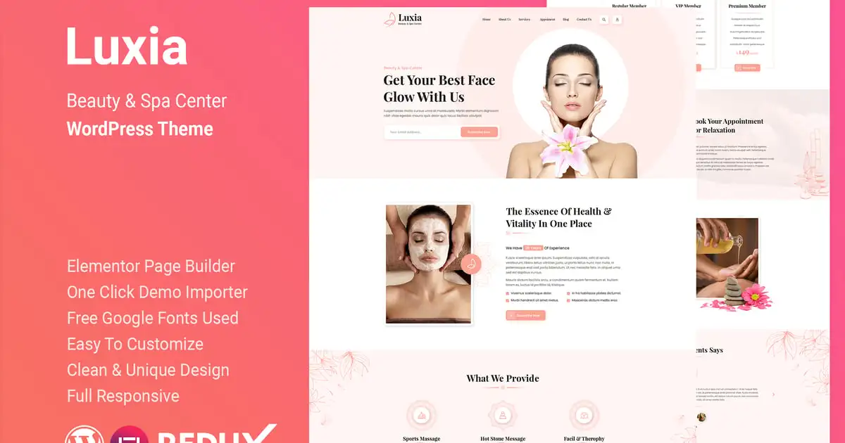 Luxia – Beauty & Spa Center WordPress Theme