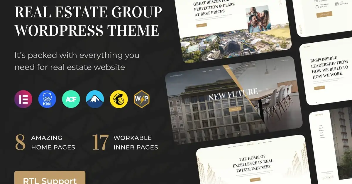 Real Estate Group WordPress Theme + RTL