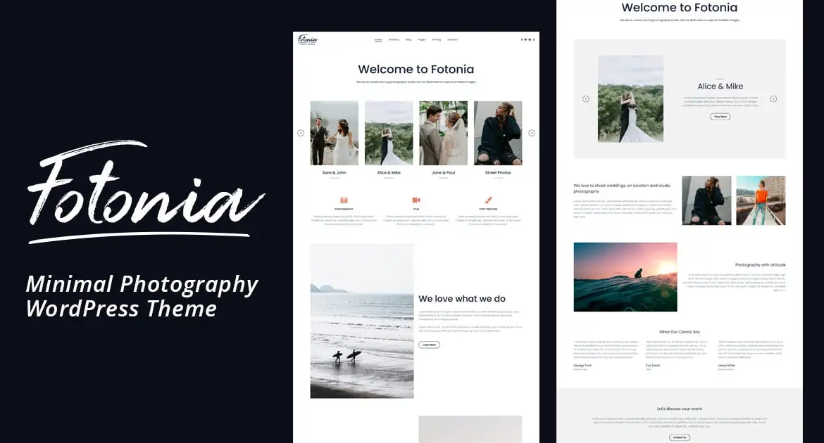 Fotonia Minimal Photography WordPress Theme