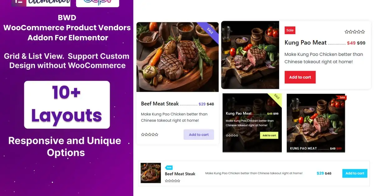 WooCommerce Product Vendors Elementor Addon