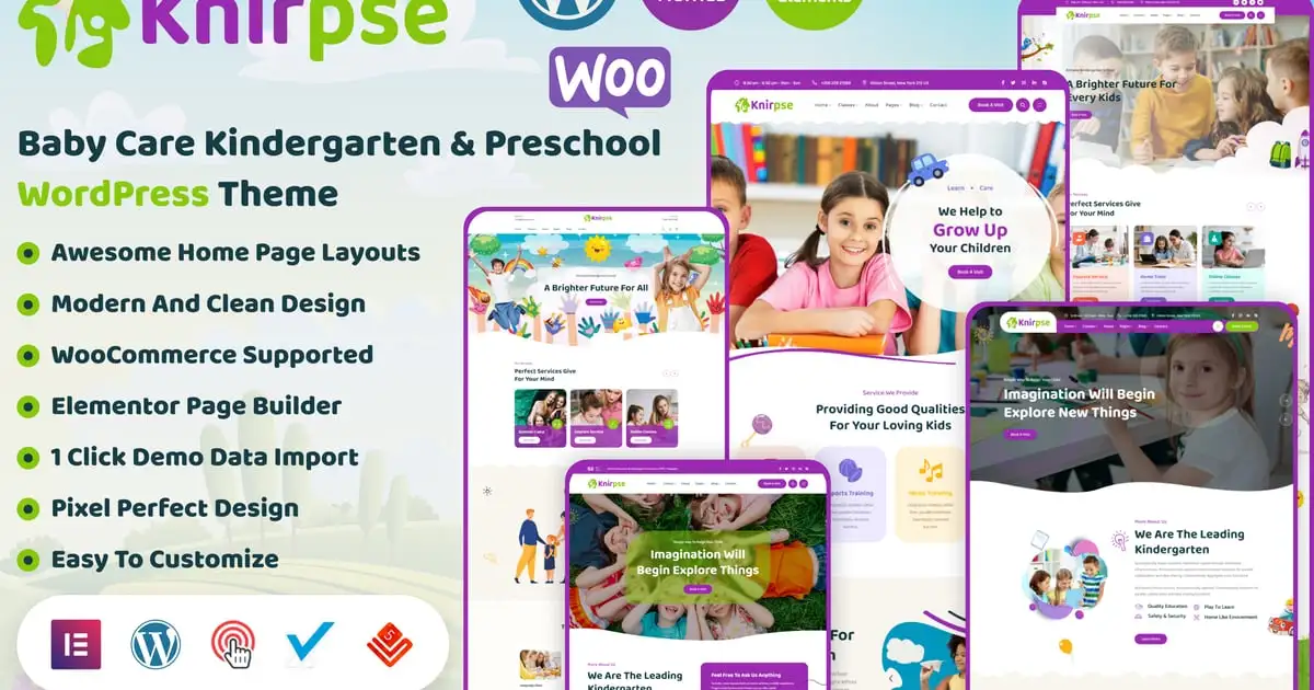Knirpse – Kindergarten & Baby Care WordPress Theme