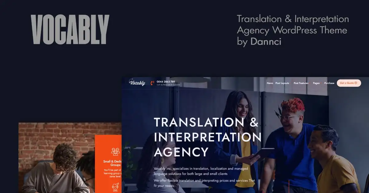 Vocably – Translation, Interpretation Agency Theme