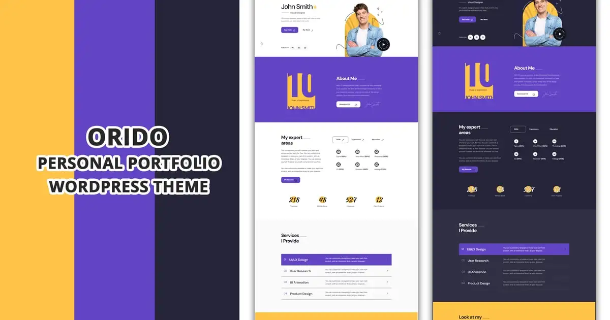 Orido – Personal Portfolio WordPress Theme