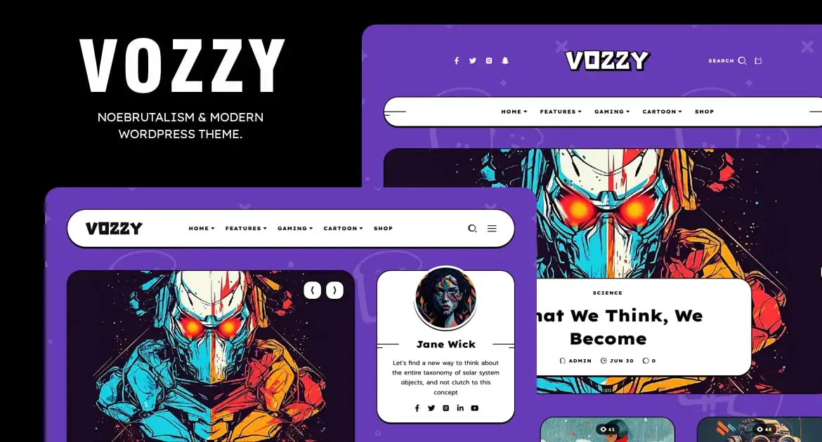 Vozzy – Modern & Neobrutalism WordPress Theme
