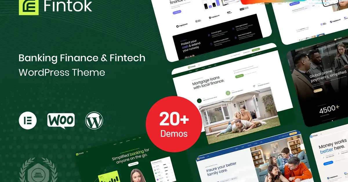 Fintok – Banking Finance & Fintech WordPress Theme