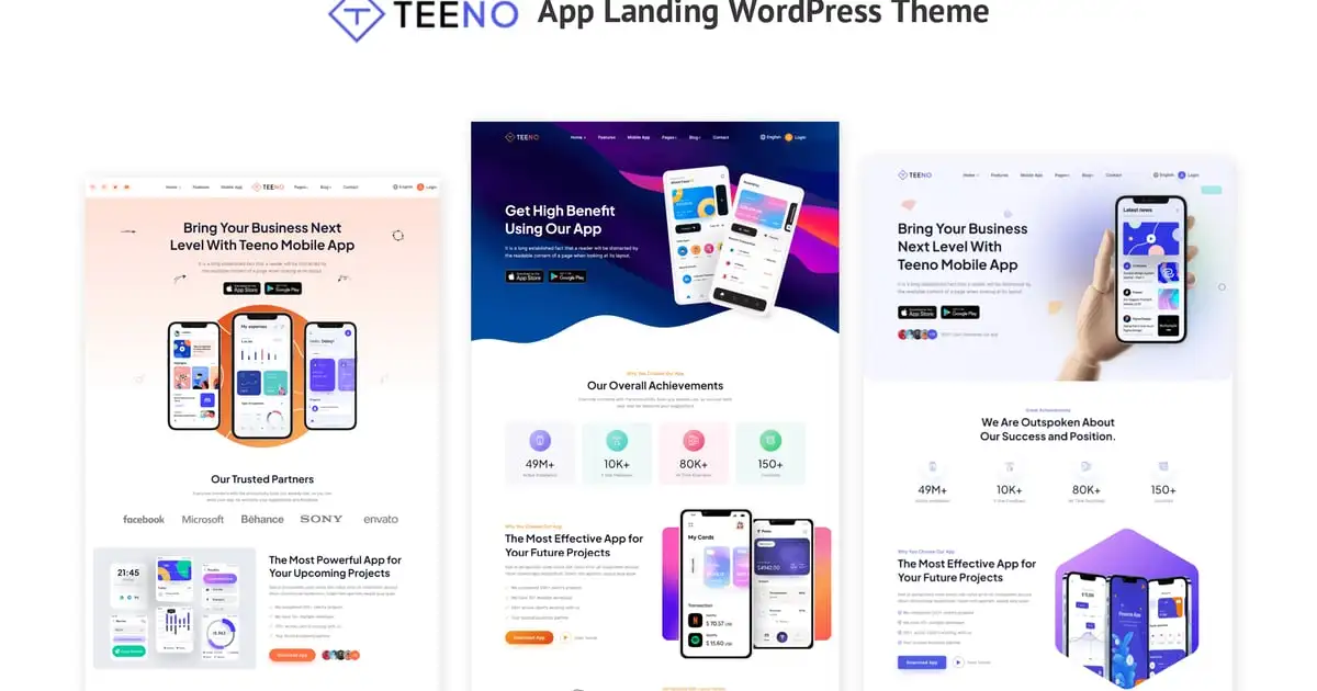 Teeno – App Landing WordPress Theme