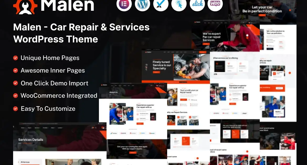 Malen – Car Service & Repair WordPress Theme