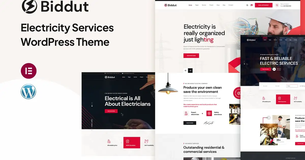 Biddut – Electricity Services WordPress Theme