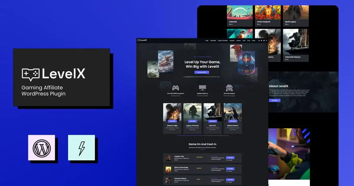 LevelX – Gaming Affiliate WordPress Theme