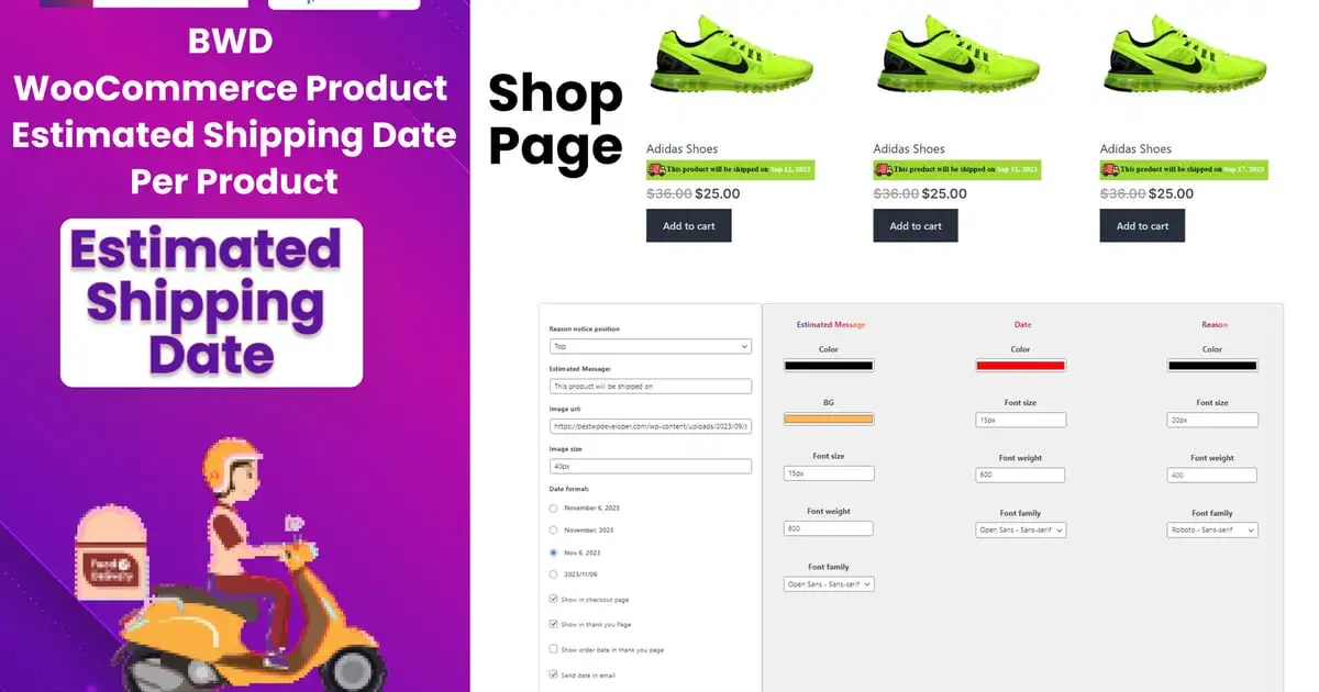 Product Estimated Shipping Date Plugin For WooComm