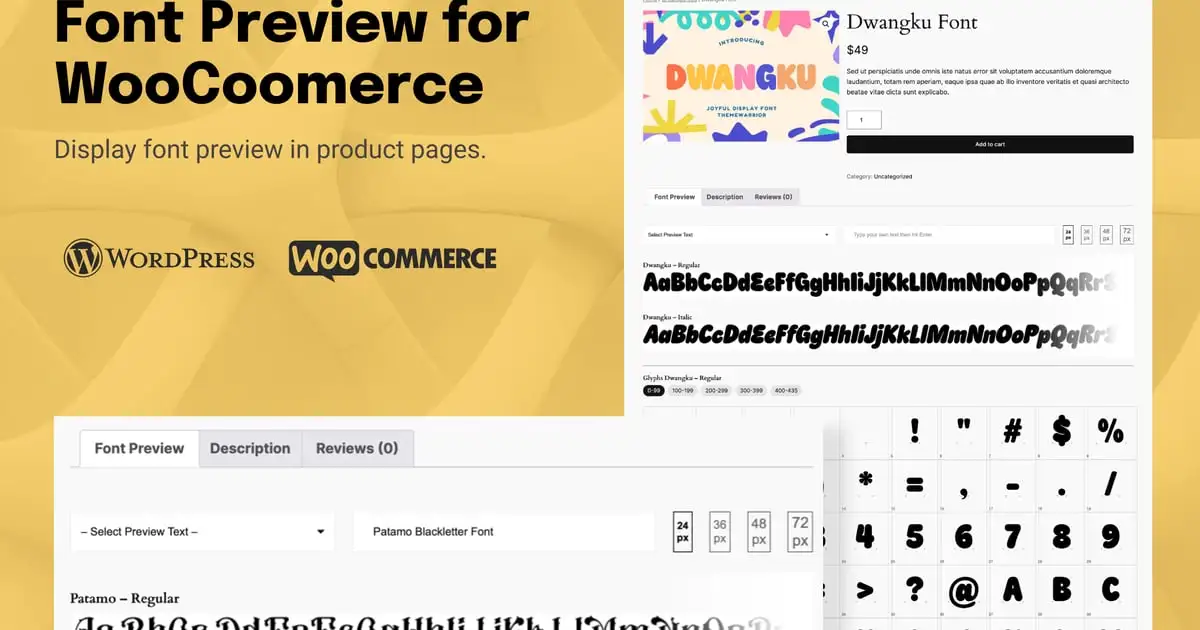 Font Preview Plugin for WooCommerce