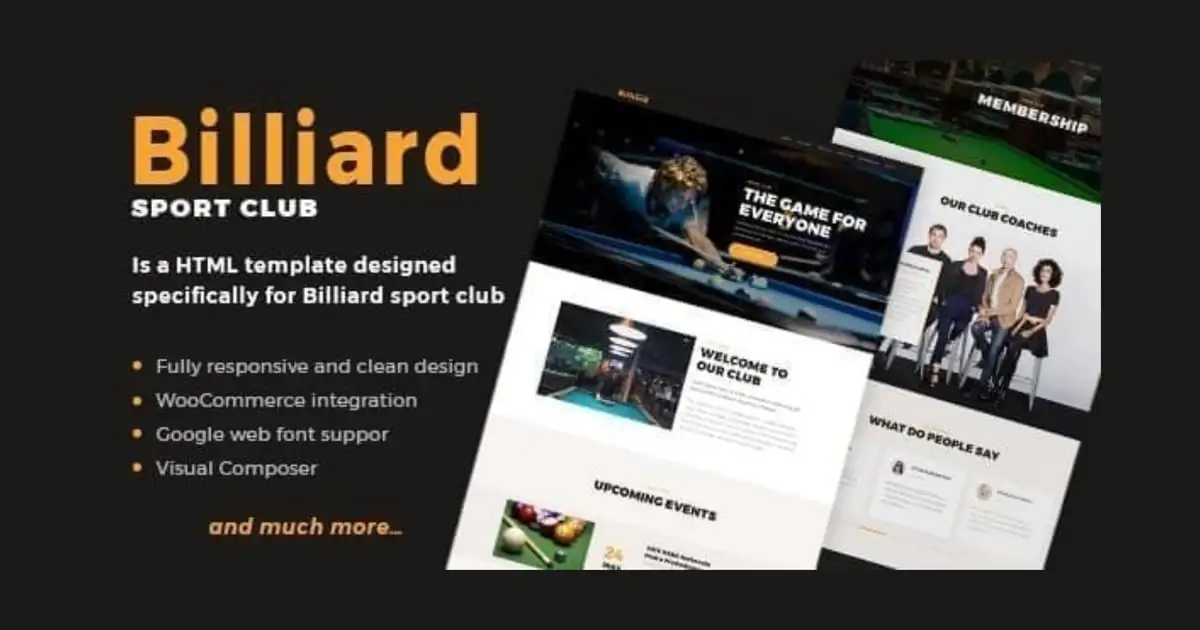 Billiard – Creative Sporting WordPress Theme