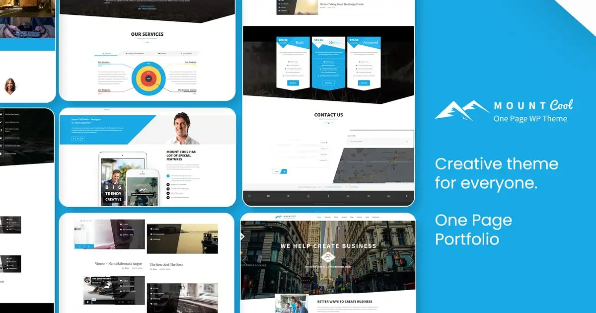 MountCool – Single Page Portfolio WordPress Theme
