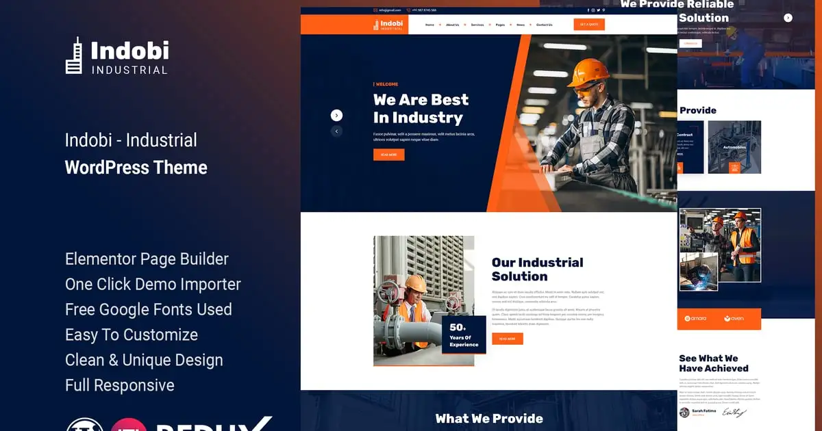 Indobi – Industrial WordPress Theme