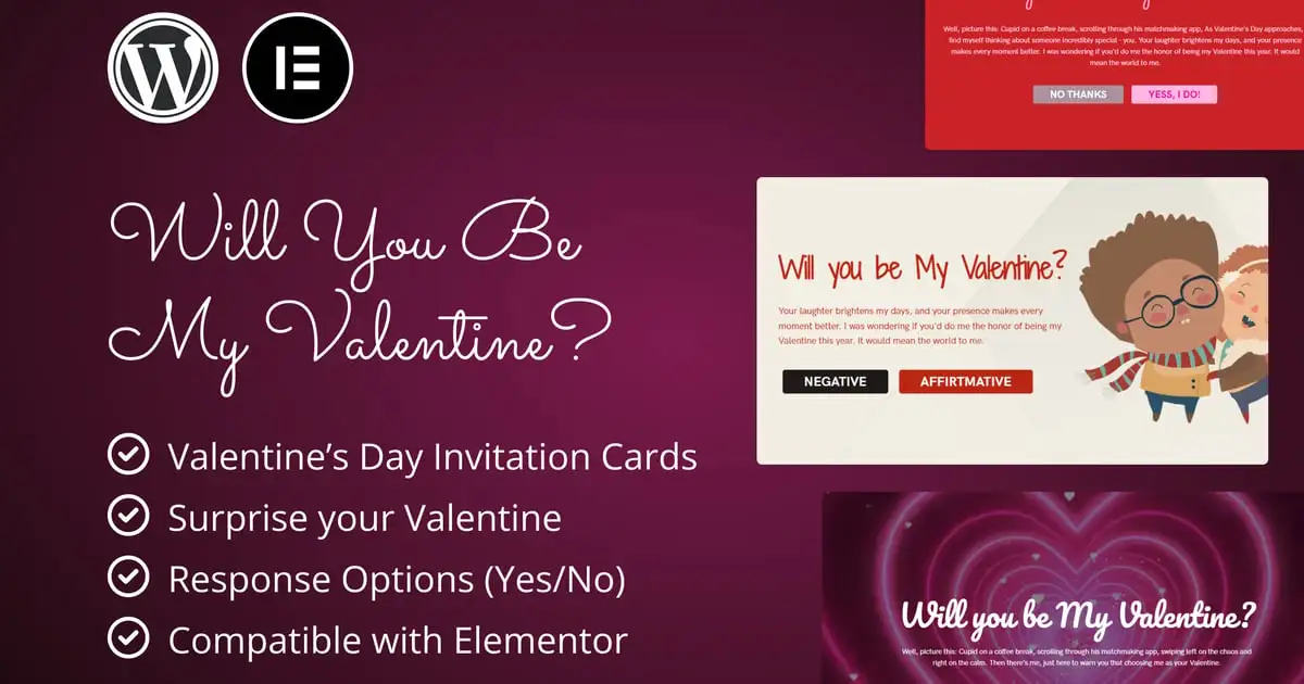 Valentine’s Day Invitations for Elementor