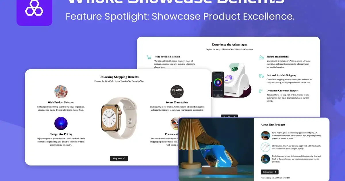 Wiloke Showcase Benefits Addon for Elementor