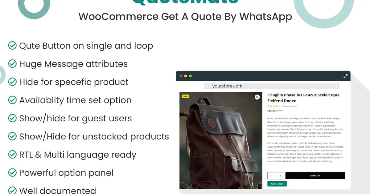 QuoteMate – WooCommerce Get A Quote By WhatsApp