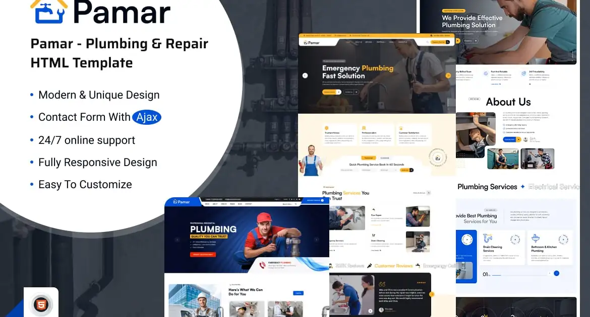 Pamar – Plumbing & Repair Service HTML Template