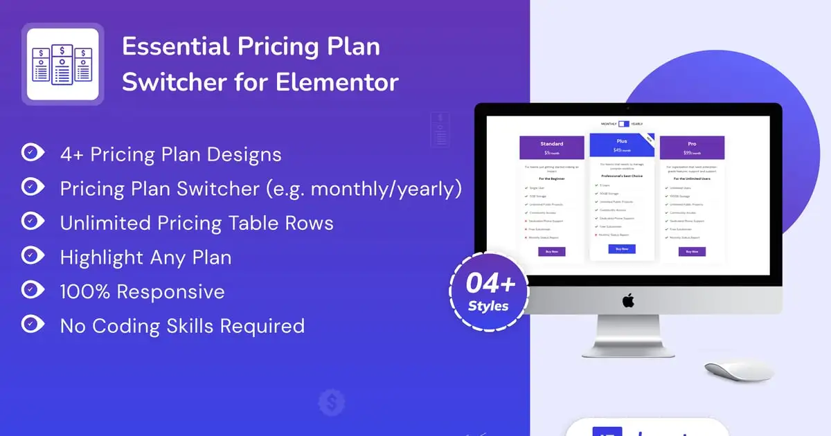 Essential Pricing Plan Switcher for Elementor