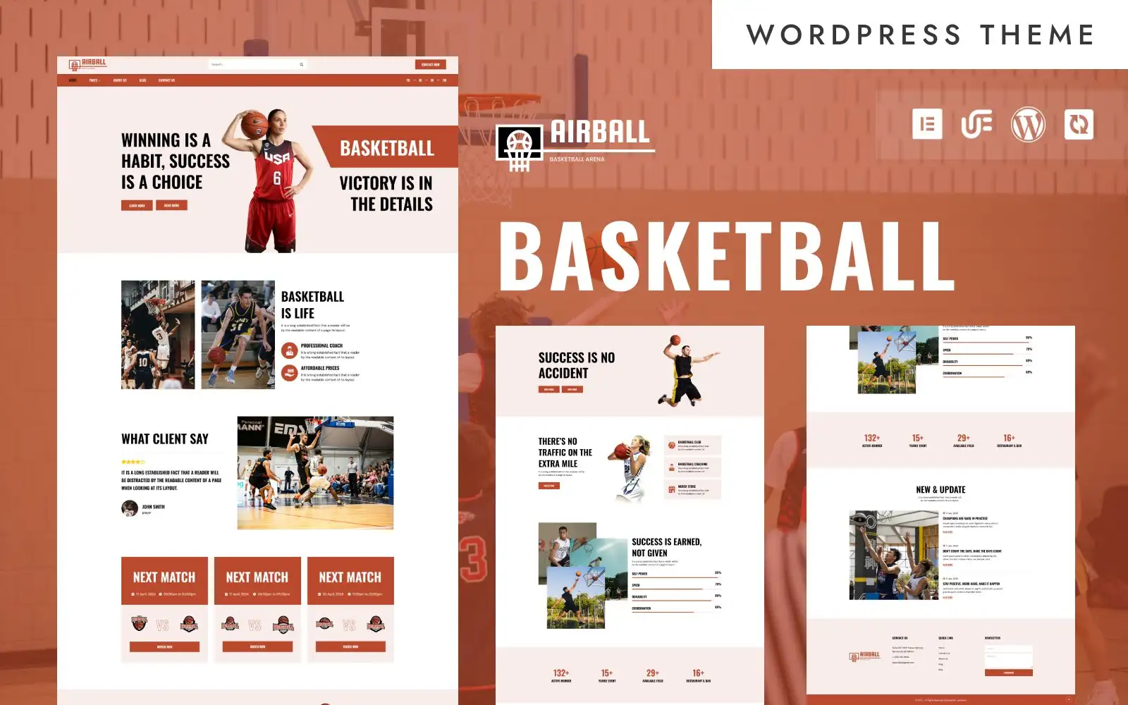 Airball – Basketball Tournament & Academy WordPress Elementor Theme WordPress Theme