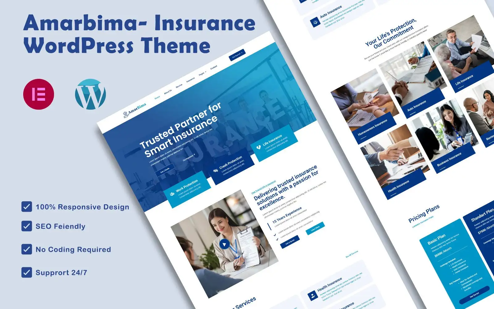 Amarbima – Insurance Company WordPress Theme