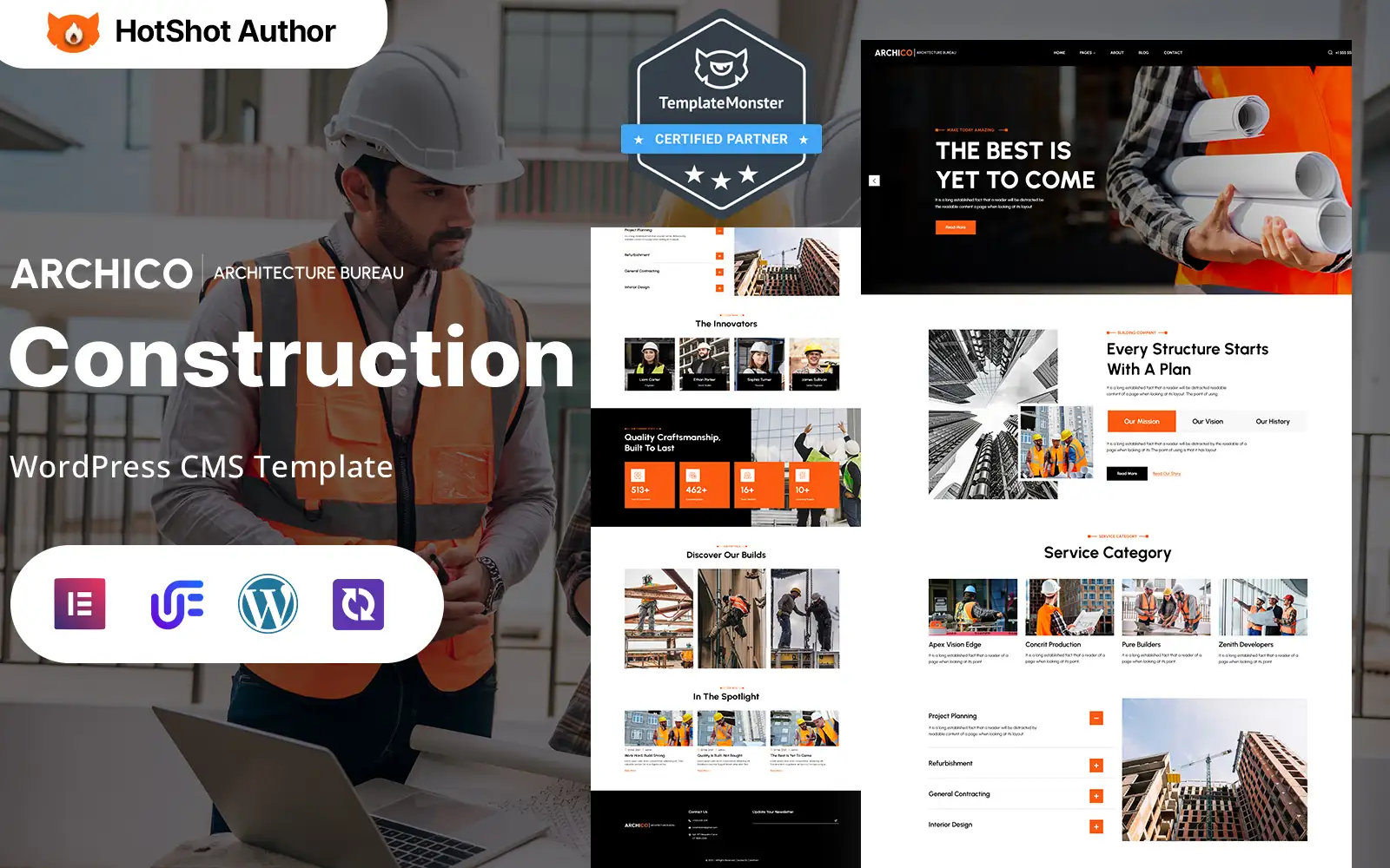 Archico – Construction And Building Company WordPress Elementor Theme WordPress Theme