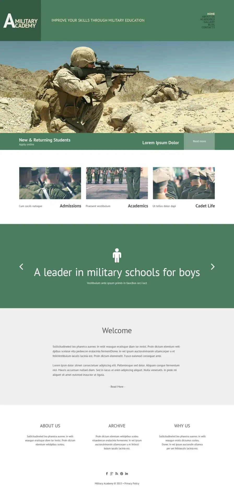 Army Responsive WordPress Theme