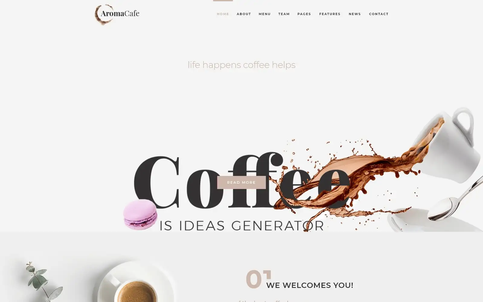 Aromacafe – Coffee Shop WordPress Elementor Theme WordPress Theme