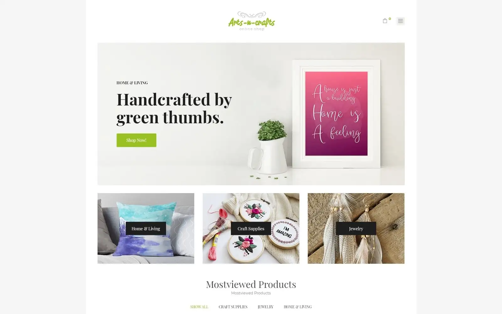 Arts-n-crafts – Handmade Art Elementor WooCommerce Theme