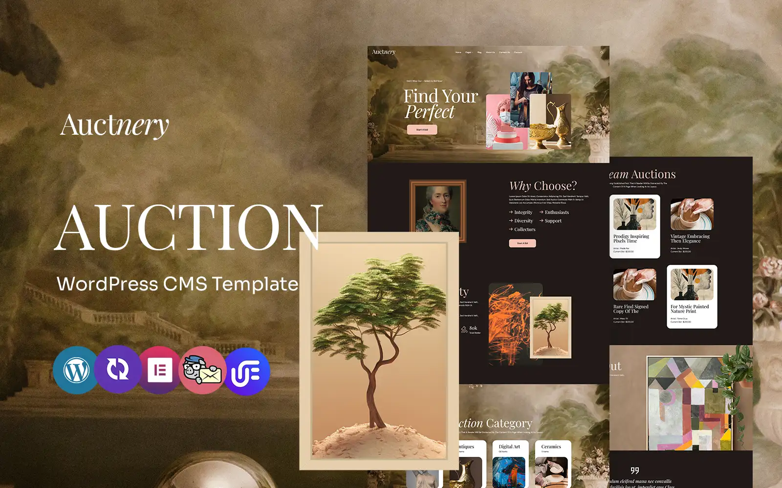 Auctnery – Auctions, Art And Antique Sales Multipurpose WordPress Elementor Theme WordPress Theme