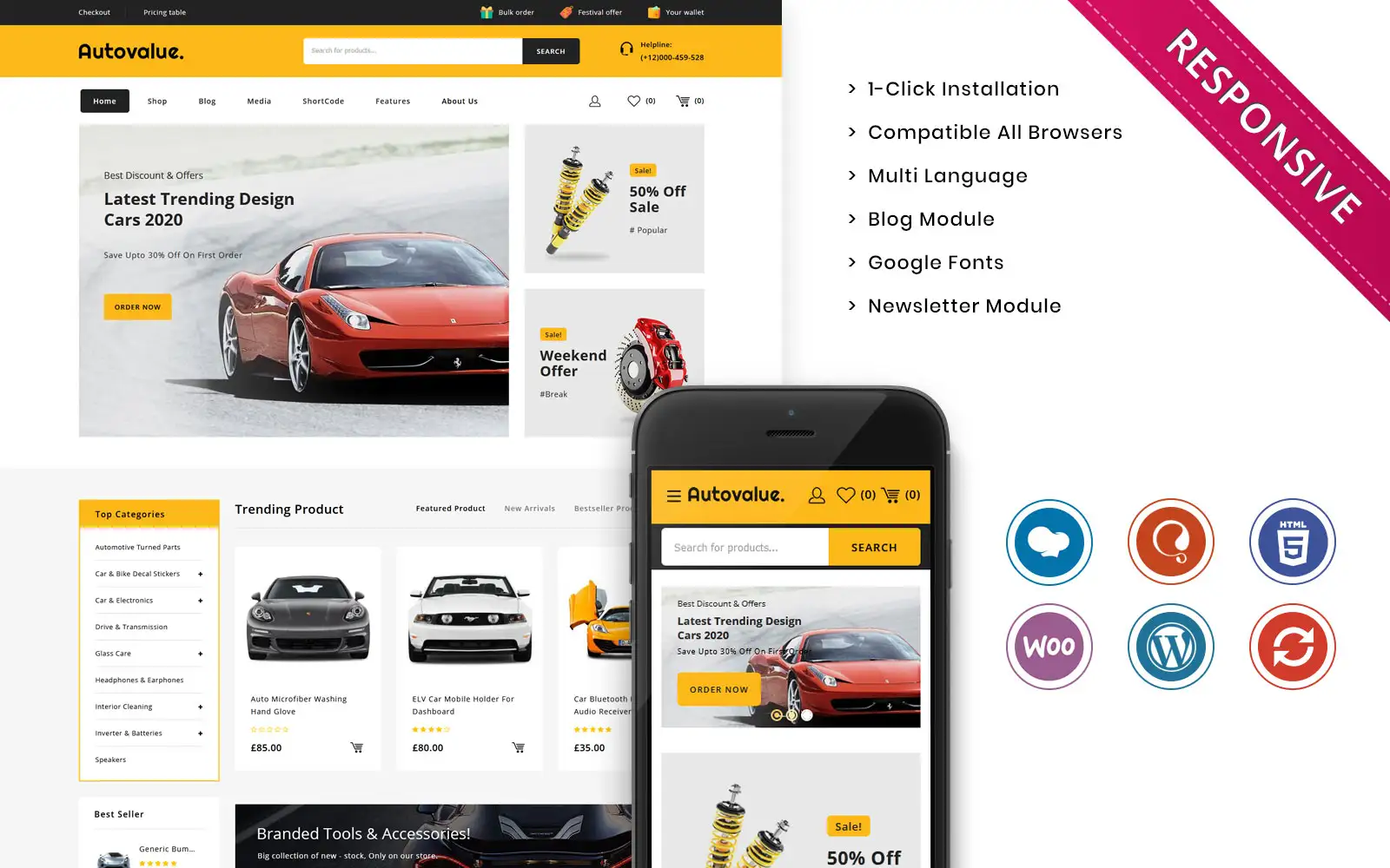 Auto value – The Automobile Store Responsive WooCommerce Theme