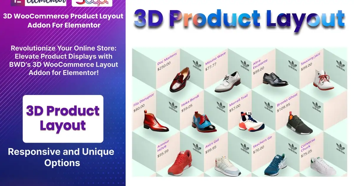 3D WooCommerce Product Layout Addon For Elementor