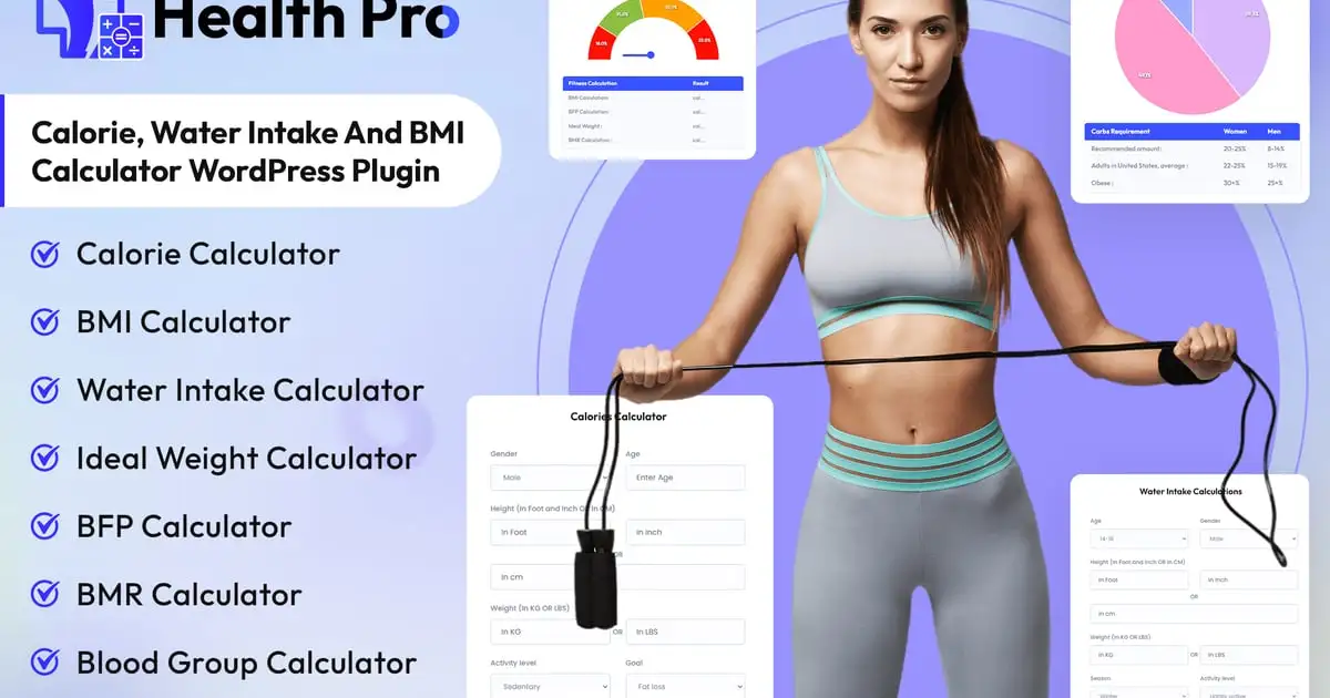 HealthPro Calorie, BMI Calculator WordPress Plugin