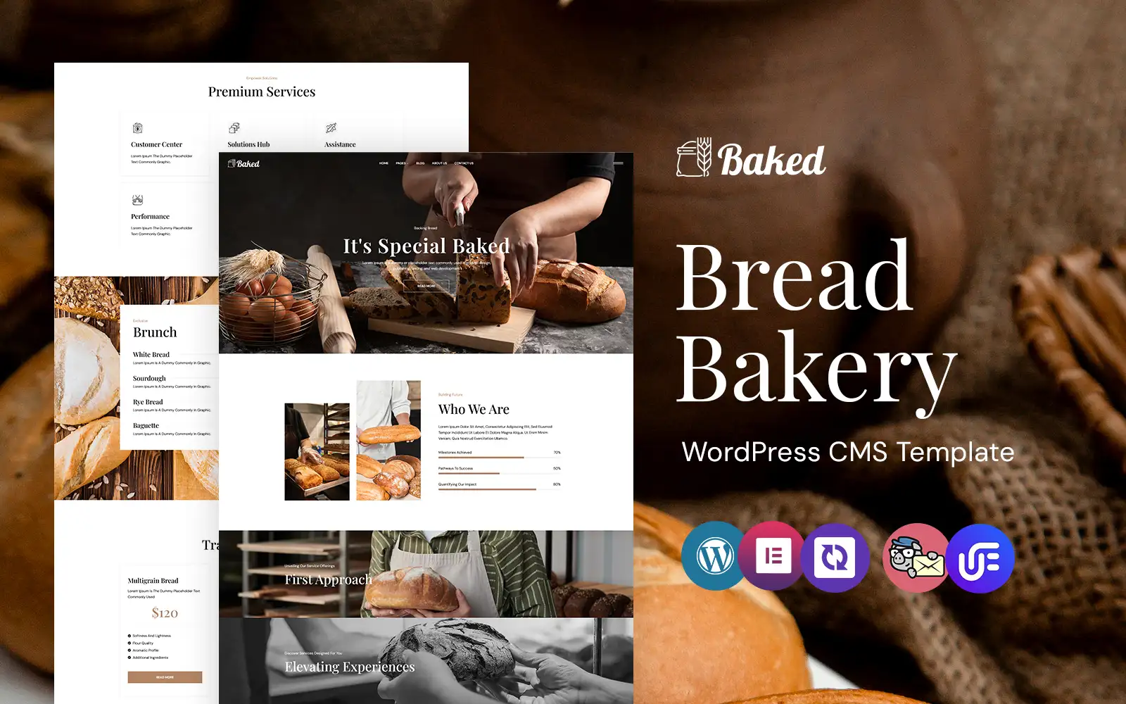 Baked – Fresh Bread And Bakery WordPress Elementor Theme WordPress Theme
